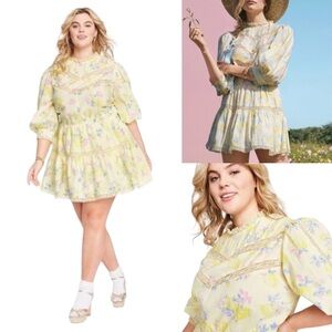 LoveShackFancy Yellow Floral Dress